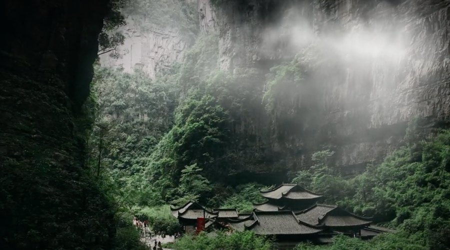 Wulong Three Natural Bridges karst valley scenery